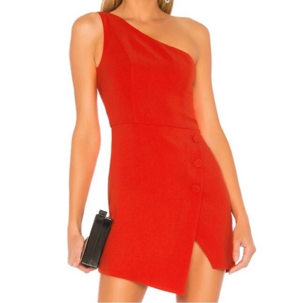 NWT Revolve NBD Scarlet One Shoulder Tere Mini Dress Small